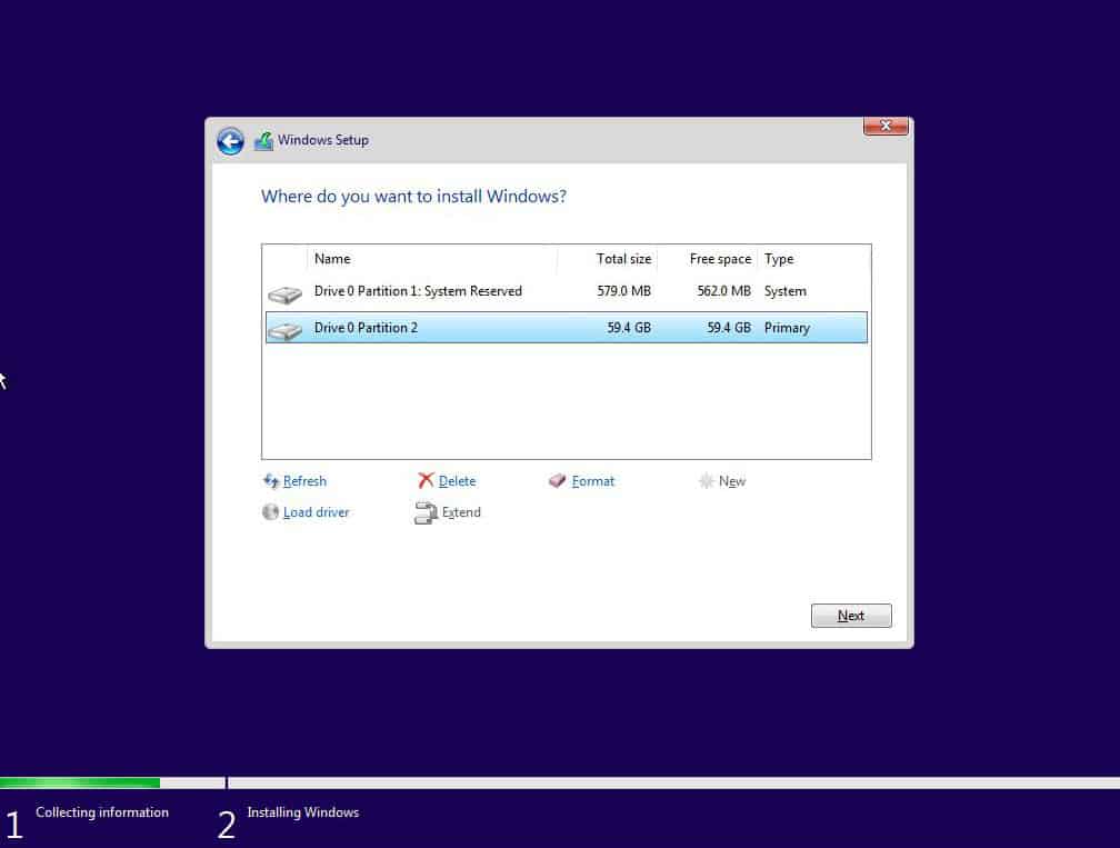 Windows 10 - System partition