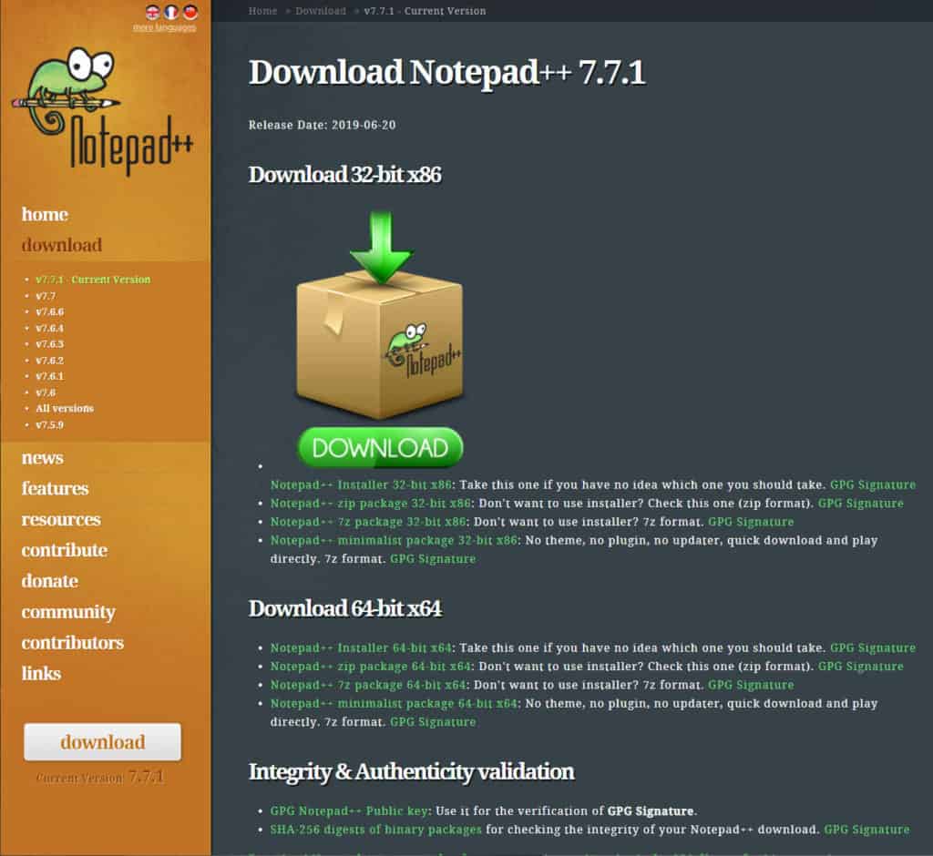 Notepad ++ where to download it
