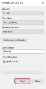 Format-USB-drive-menu