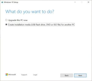 Windows 10 - Create installation media
