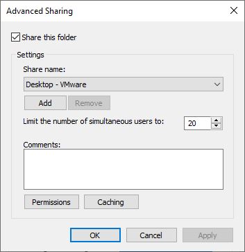 Windows 10 - Advanced sharing setup