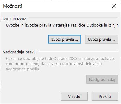 Outlook - import export rules