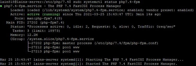 6. checking status of PHP7.4-PHP