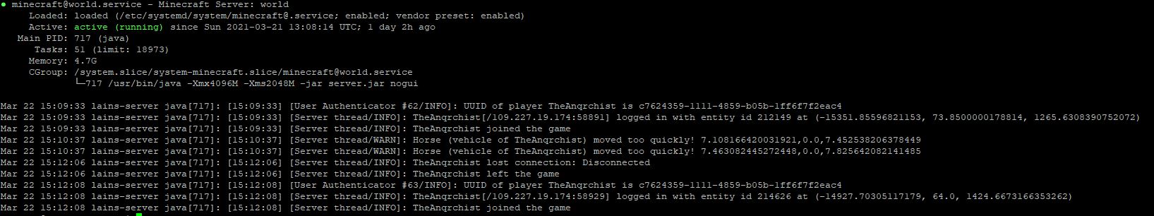 Minecraft Java Edition server on an Ubuntu system Software